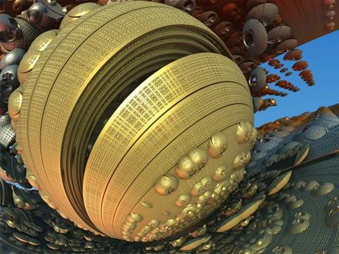 Fractal 3D background, abstract 3D illustration, element for design Stock Illustration