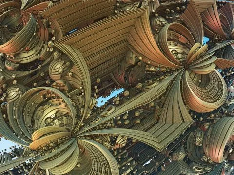 Fractal 3D background, abstract 3D illustration, element for design Stock Illustration