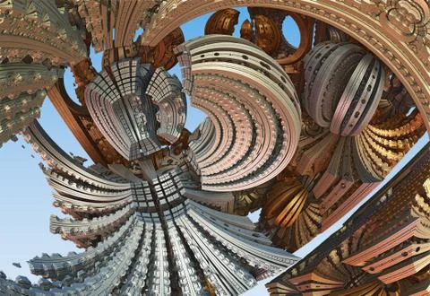 Fractal 3D background, abstract 3D illustration, element for design 스톡 일러스트