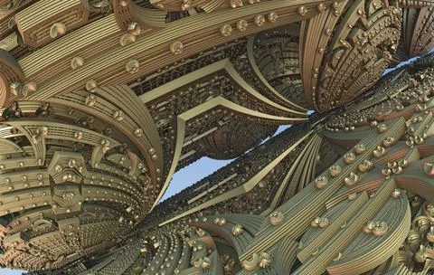 Fractal 3D background, abstract 3D illustration, element for design Stock Photos
