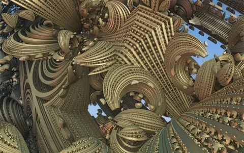 Fractal 3D background, abstract 3D illustration, element for design Stock Photos
