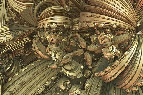 Fractal 3D background, abstract 3D illustration, element for design Stock Photos