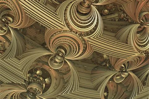 Fractal 3D background, abstract 3D illustration, element for design Stock Photos