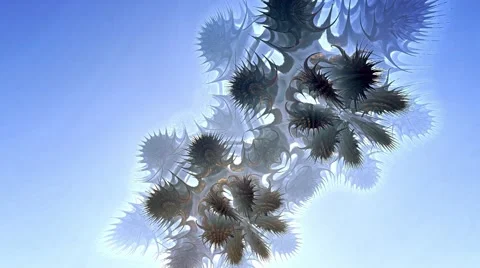 Fractal 3D flowers thorns Stock Footage 62438696