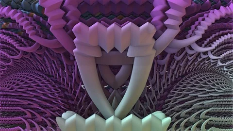 Fractal 3D motion in abstract structures Stock Footage 107324613