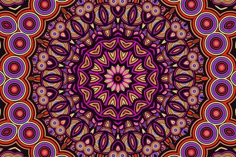 Fractal abstract background with an unusual abstract flower in the center a.. Stock Illustration