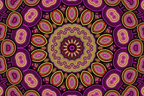 Fractal abstract background with an unusual abstract flower in the center a.. Stock Illustration