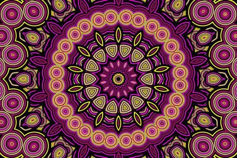 Fractal abstract background with an unusual abstract flower in the center a.. Stock Illustration