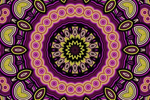 Fractal abstract background with an unusual abstract flower in the center a.. Stock Illustration