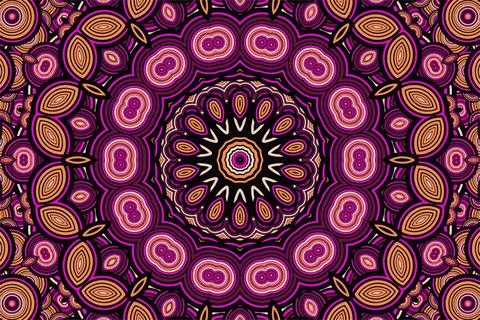Fractal abstract background with an unusual abstract flower in the center a.. Stock Illustration