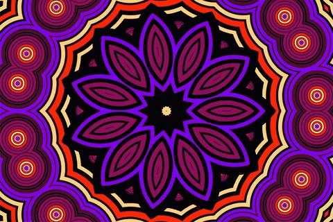 Fractal abstract background with an unusual abstract flower in the center a.. Stock Illustration