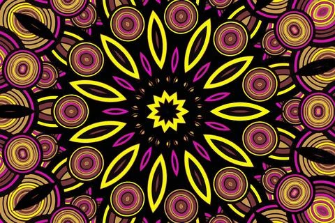 Fractal abstract background with an unusual abstract flower in the center a.. Stock Illustration