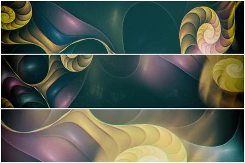 Fractal abstract banners Stock Illustration