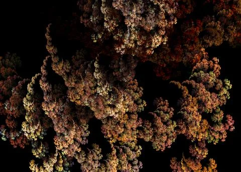 Fractal Alien Moss Branches or Clouds   - Fractal Art Stock Illustration