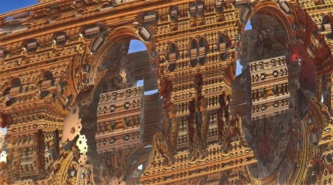 Fractal animation Mystical temple Stock Footage 61238358