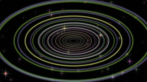 Fractal of approaching glowing ovals Stock Footage 145120024