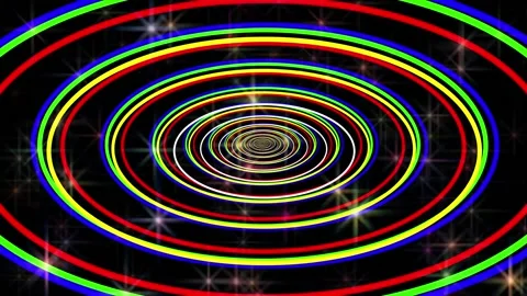 Fractal of approaching luminous ovals Stock Footage 145120015