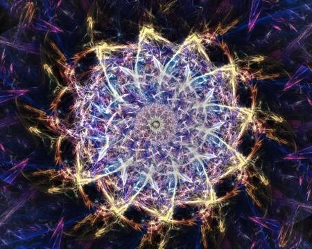 Fractal art with trippy patterns and cool dark colors 스톡 일러스트