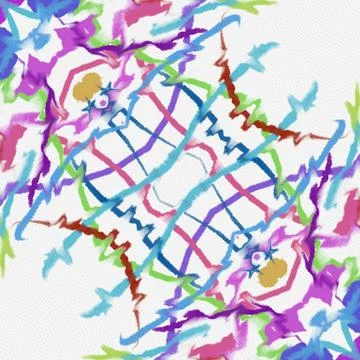 Fractal background. Abstract design pattern. Multicolored mixed painting art. Stock Illustration