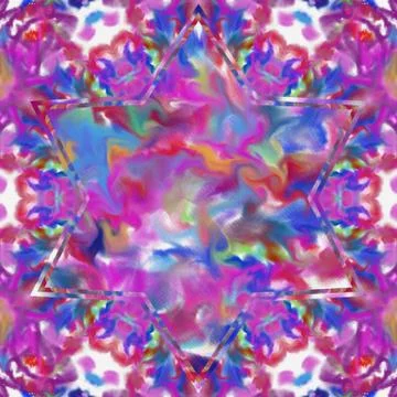 Fractal background. Abstract design pattern. Multicolored mixed painting art. Stock Illustration