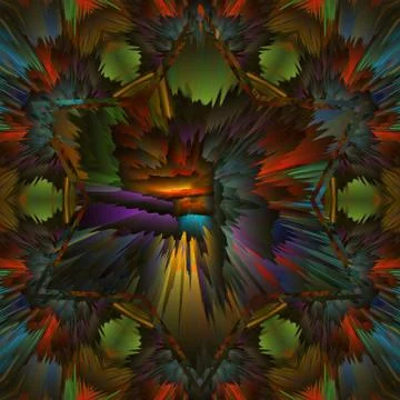 Fractal background. Abstract design pattern. Multicolored mixed painting art. Stock Illustration