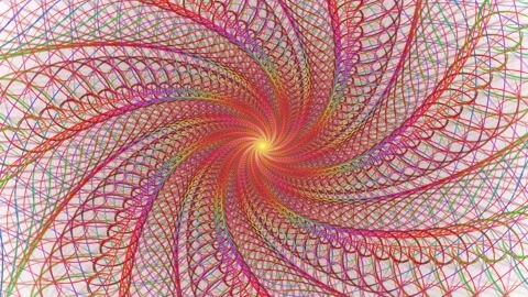 Fractal background with colorful spiral elements looping circulate Stock Footage 234345576