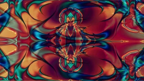 Fractal Background Loop: Molten Stained Glass Stock Footage 74633590