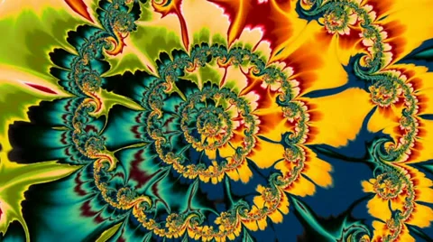 Fractal Background Loop: Tropical Flower Spiral Stock Footage 39946831