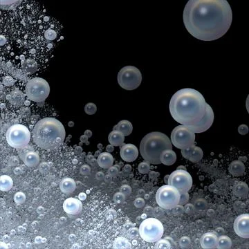Fractal Beads on Black Background  -  3D illustration Stock Illustration