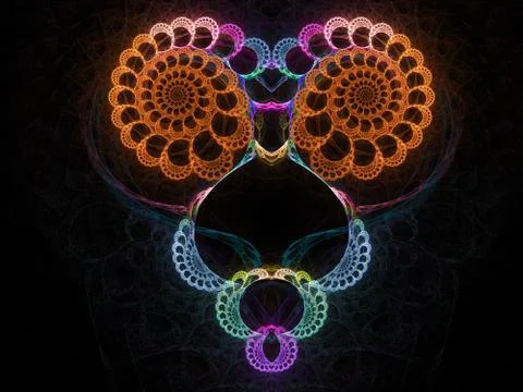 Fractal on black Stock Illustration