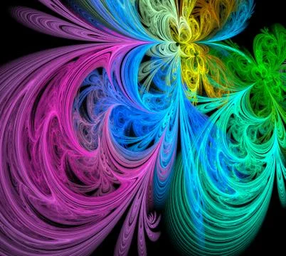 Fractal on black Stock Illustration