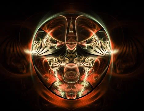 Fractal on black Stock Illustration