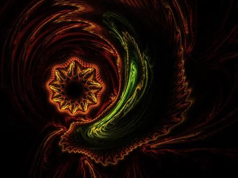 Fractal on black Stock Illustration