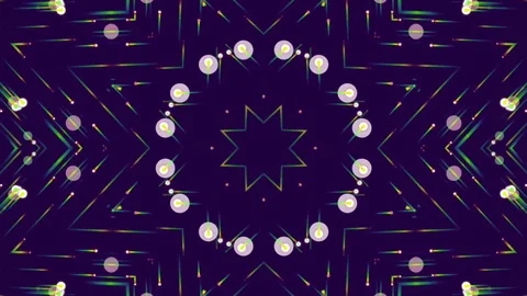 Fractal Blue Kaleidoscopic Background. Loop Stock Footage 73765233