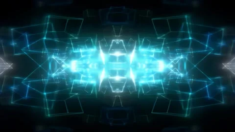 Fractal Blue Web Network Loop Video stock 339288925