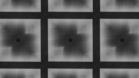 Fractal bnw square looping sequence oval 4k 0000012 Stock Footage 121436387