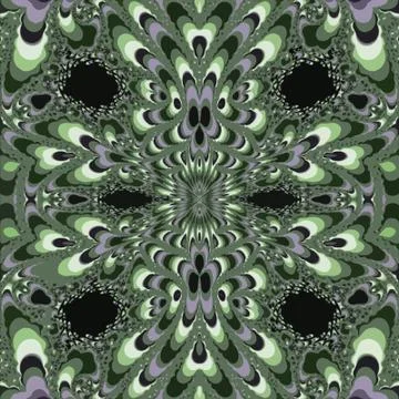 Fractal bright pattern for print carpet or shawl, teal and blue colors. Illustrazione stock