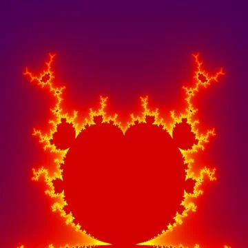 Fractal burning heart Stock Illustration