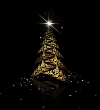 Fractal christmas tree Stock Illustration