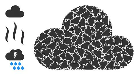 Fractal Cloud Icon Self Collage イラスト素材