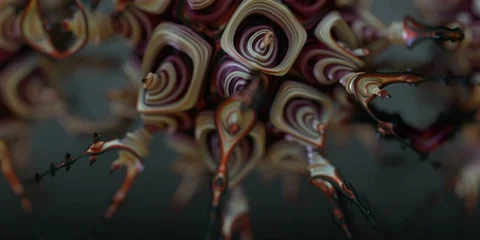 Fractal Clown Bulb Spin Loop with Depth of Field Stock Footage 114048724