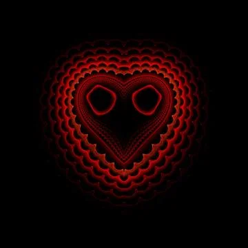 Fractal computer generated heart background Stock Illustration