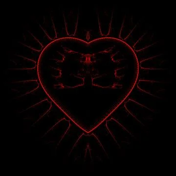 Fractal computer generated heart background Stock Illustration