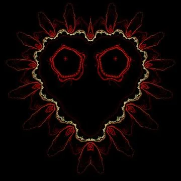 Fractal computer generated heart background Stock Illustration