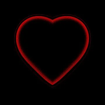 Fractal computer generated heart background Stock Illustration