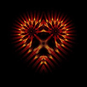 Fractal computer generated heart background Stock Illustration