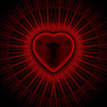 Fractal computer generated heart background Stock Illustration