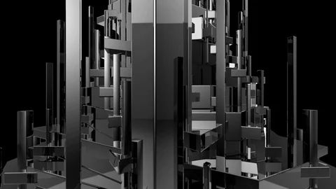 Fractal Constraction Abstract Background With Luma Matte 2 Stock Footage 122503944