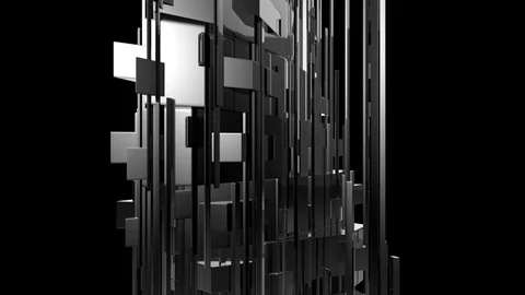 Fractal Constraction Abstract Background With Luma Matte 3 Stock Footage 122503949