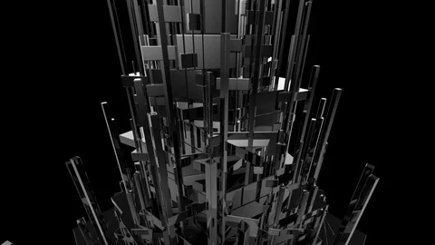 Fractal Constraction Abstract Background With Luma Matte 6 Stock Footage 122504012